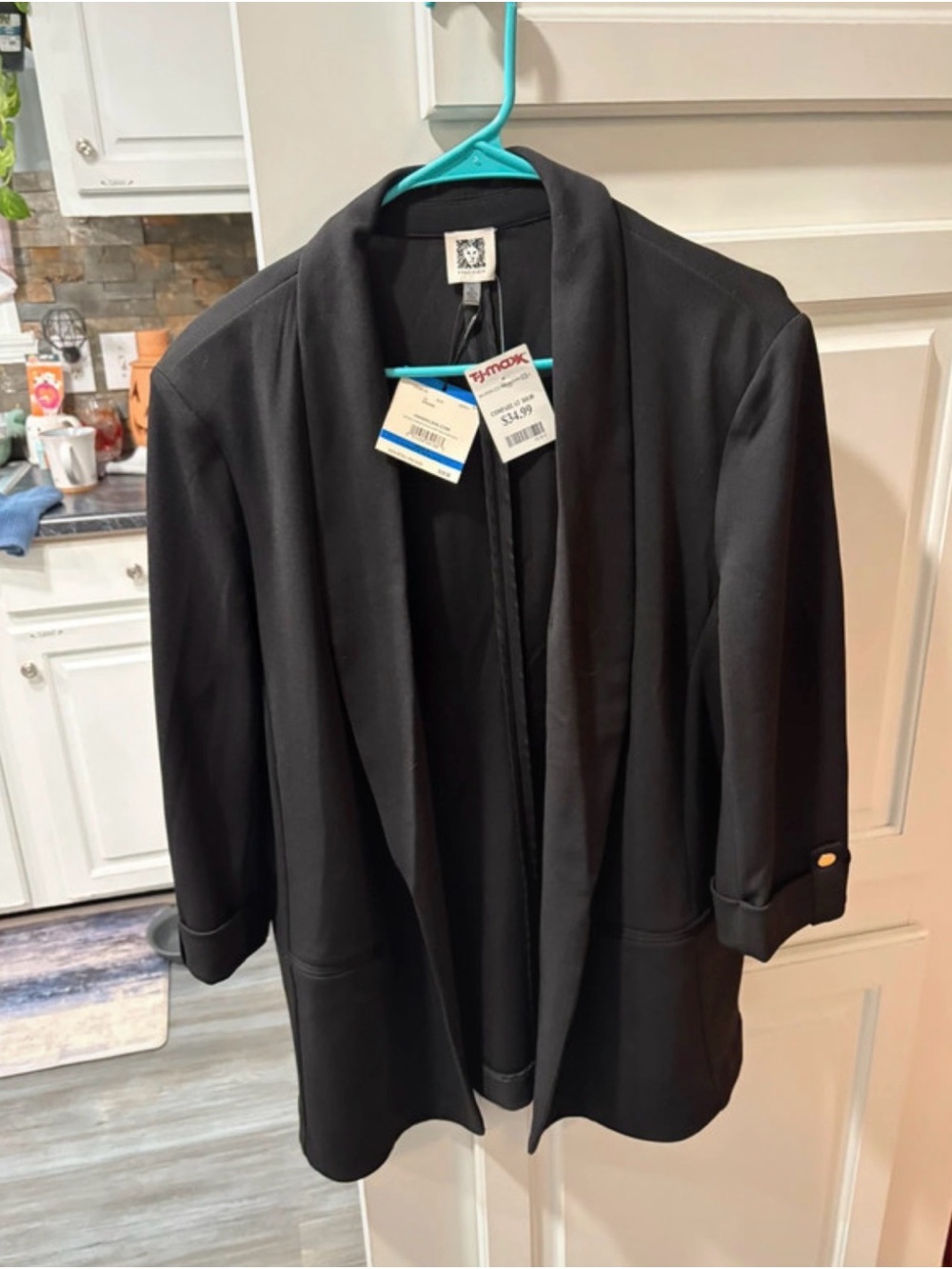 Anne Klein Black Open-Front Blazer
